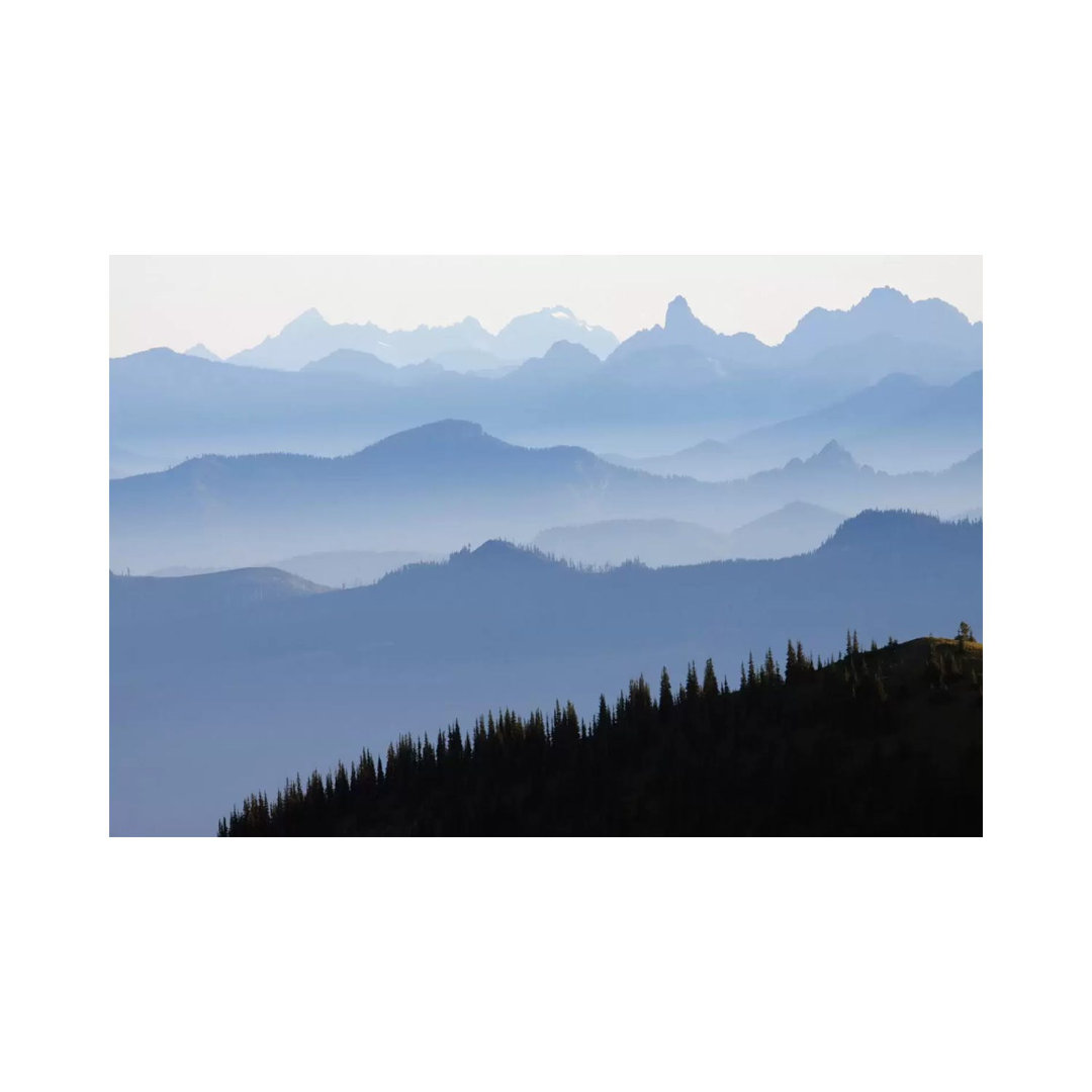 Foggy Mountain Landscape I, Cascade Range, Mount Rainier National Park, Washington, USA von Ken Archer - Gallery-Wrapped...