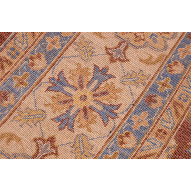 Tapis brun / bleu oriental en laine noué à la main 9 pi 1 po x 11 pi 11 po Oriental