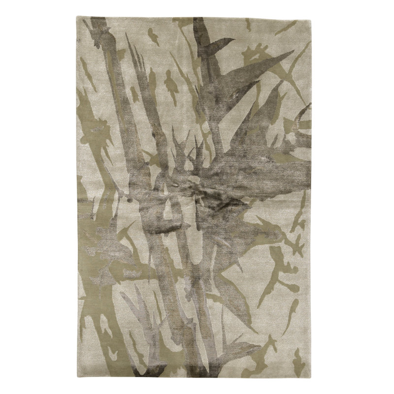 Hand Knotted Area Rug in Olive