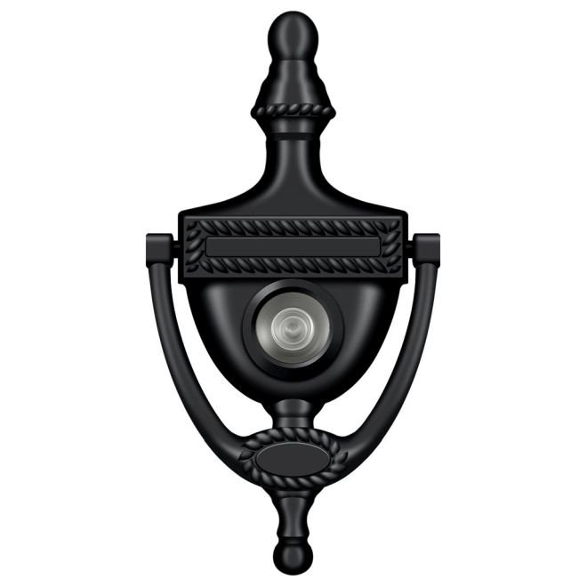 Victorian Brass Door Knocker, Painted Black