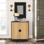 Armoire de rangement moderne à 2 portes avec portes géométriques en bambou H 33,9 po Seaham