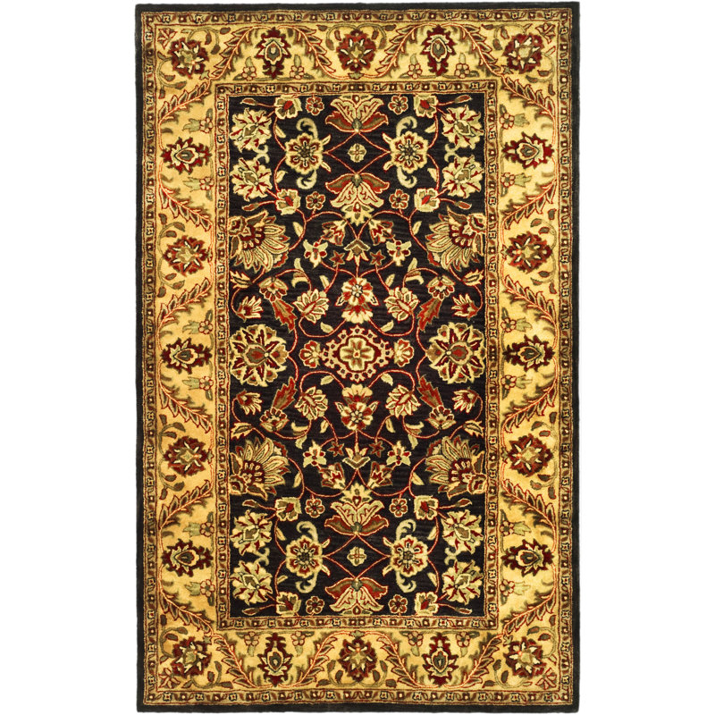 Santoyo Hand Tufted Wool Oriental Rug, Rectangle 5' x 8'