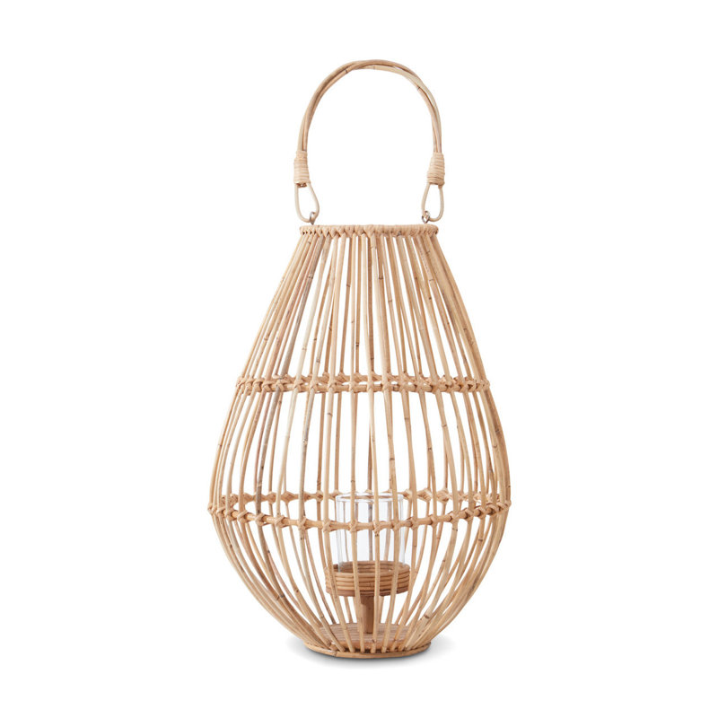 Bourbeau Wicker Tabletop Lantern, Natural