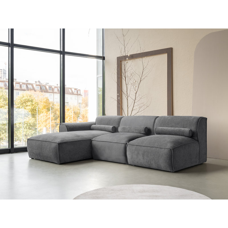 Flex Felix 3 Seater Corner Sofa , Dark Grey, Left Hand Facing