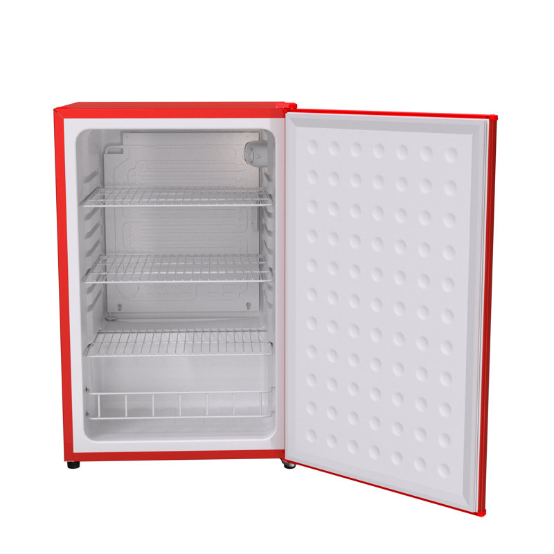 SnowLion Premium Undercounter/Freestanding Beverage Cooler, Mini Fridge 4.3 Cu.ft./122L with Reversible Door, Red
