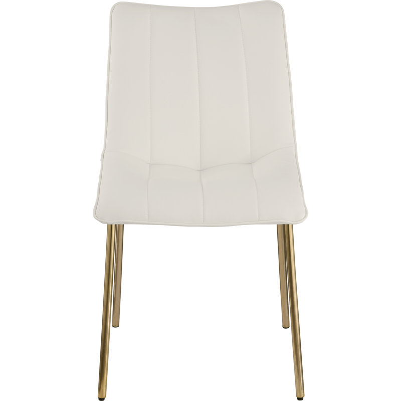 Isla Tufted Side Chair, Off-White Vegan Leather