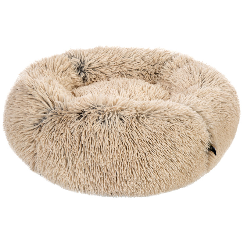 Serta Round Long Pile Pet Bed, Brun