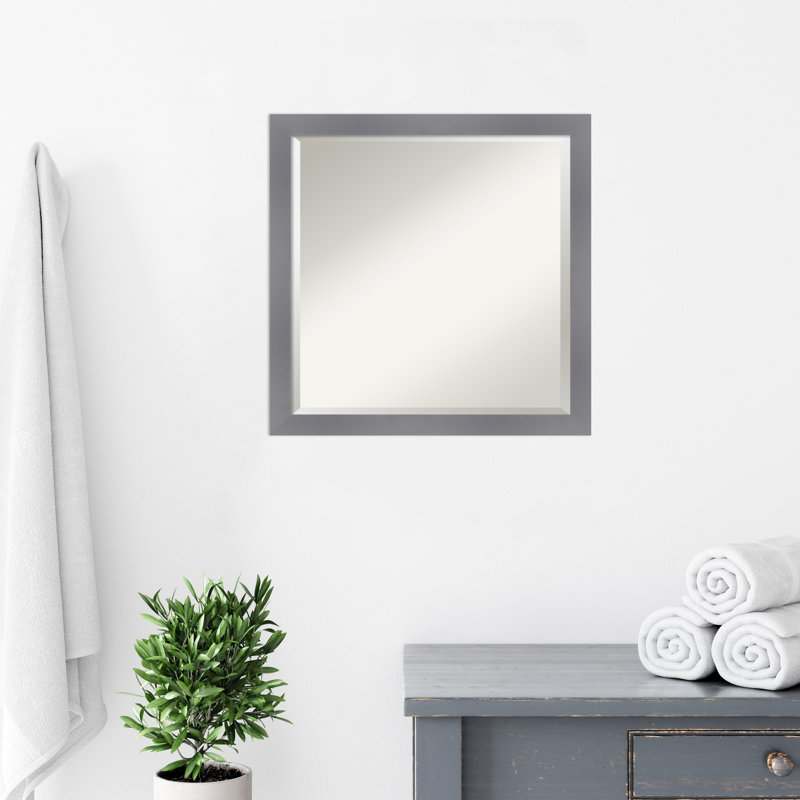 Jerlyn Solid Wood Wall Mirror, 22.5" x 22.5", Square