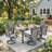 6-Person Rectangular Patio Dining Set With 360° Swivel Textilene Rocking Chairs-387226836
