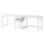 Bureau d'ordinateur deux places en acier avec tiroirs, 112 cm (L) x 65,5 cm (l) x 18,5 cm (H), fini brun