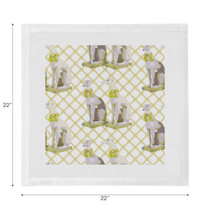 Regal Hound Cotton Sateen Dinner Napkins, Gold