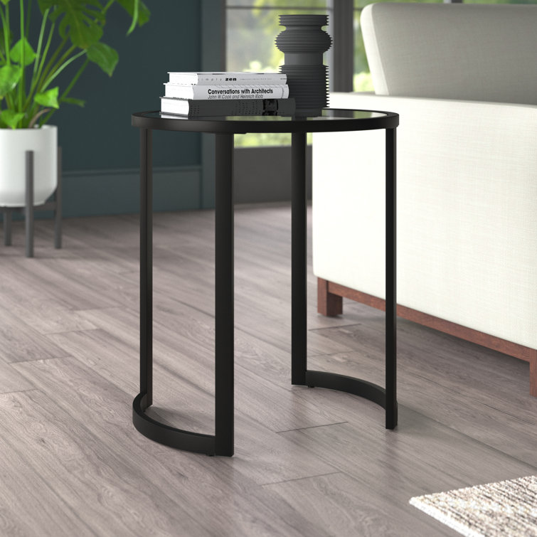 Ivalee Glass Sled End Table