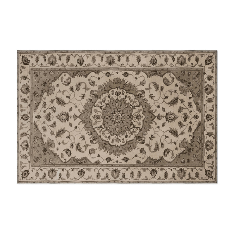 Tabriz Gray Indoor and Outdoor Area Rug, Rectangle 3' x 5'