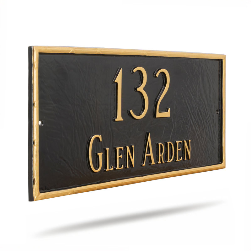 Plaque d’adresse murale sur 1 ligne washington, Cuivre antique / Cuivre