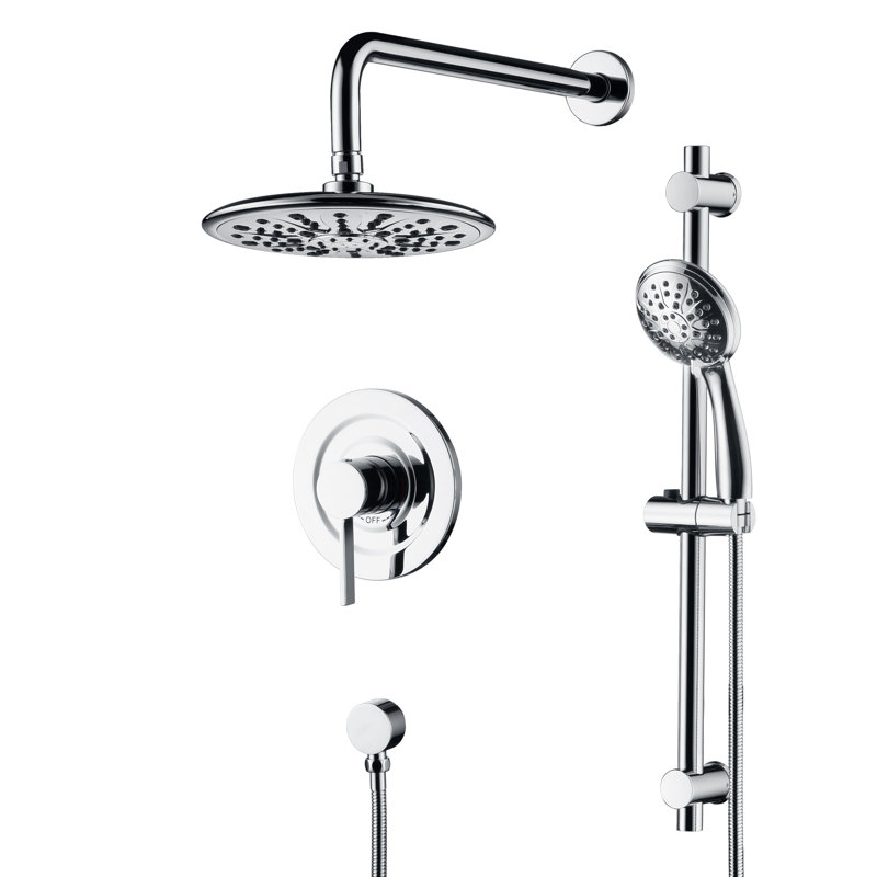 Système de douche complet pour salle de bain avec douche à jet 3 réglages, robinet de douche avec barre de glissement Summerain
