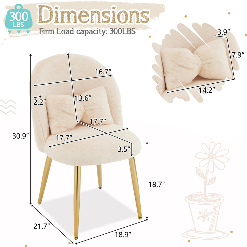 21.26'' W Make-Up Chair, Beige