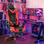 JL Comfurni Adjustable Reclining Ergonomic Faux Leather Swiveling PC & Racing Game Chair with Footrest-59230201