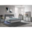 Grand lit noir Adelaide gris avec DEL-248829992