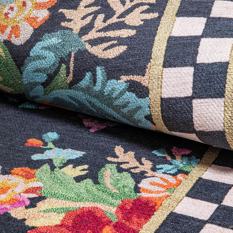 Flower Market Washable Rug, Rectangle 5' x 7'6"