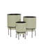 Ensemble de pots à fleurs ronds en métal bleu sarcelle 3: 10 po, 13 po, 14 po-1341034042