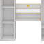 Lit mezzanine peu encombrant avec coiffeuse, miroir, escalier de rangement, armoires et éclairage et alimentation intégrés-655967513