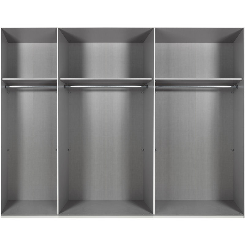 Arianit 2 Door Manufactured Wood Wardrobe, 218cm H x 250cm W x 65cm D, Graphite/Artisan Oak
