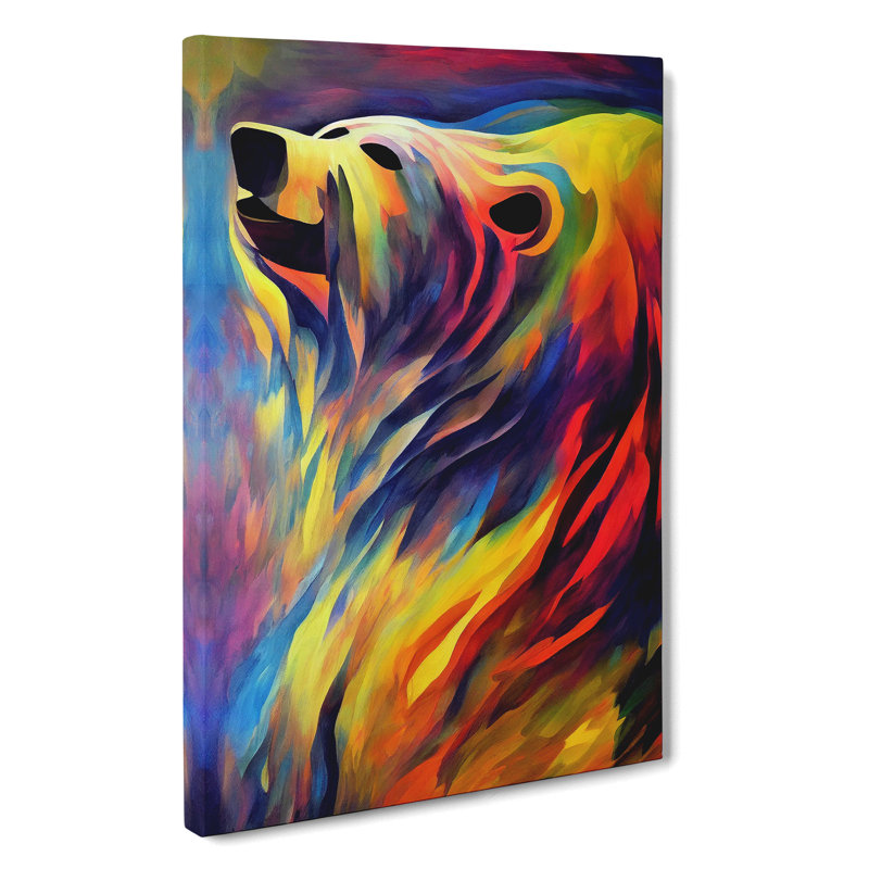 Fantastic Bear Abstract - Wrapped Canvas Print, 50cm H x 35cm W
