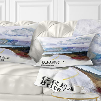 England Cold Landscape - Landscape Printed Throw Pillow