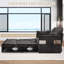 Très grand canapé-lit gigogne - Canapé-lit convertible de 74 po avec ports USB, causeuse 3 en 1 en tissu doux-1776093969-1747143137
