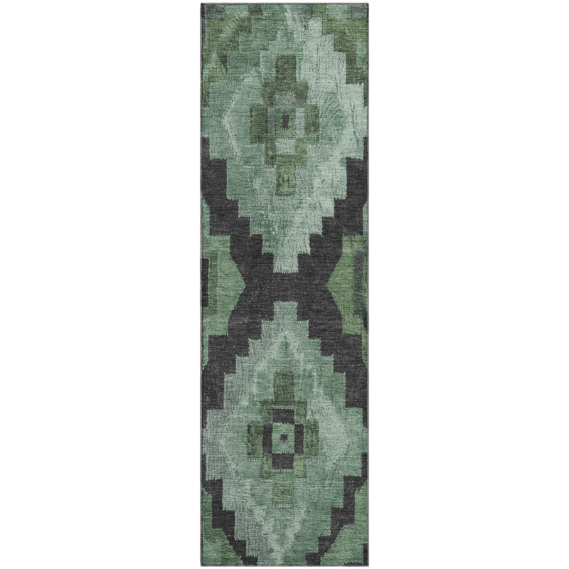 Premium Machine Washable Farolt AMF1894 Aztec Rug, Runner 2'3" x 7'6"