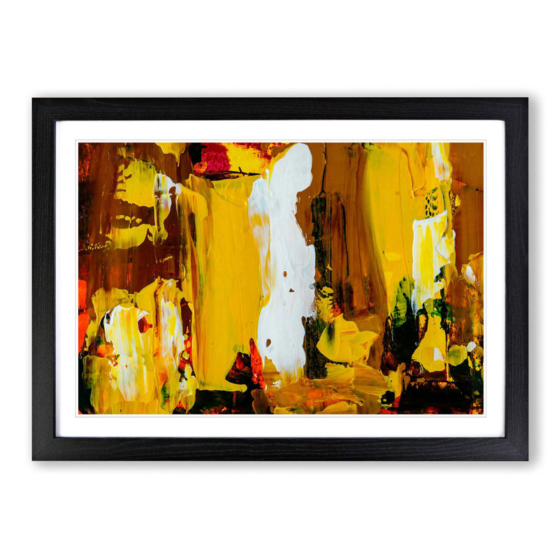 Abstract Art Painting Vol.245 by S.Johnson - Picture Frame Painting Print, 36cm H x 48cm W x 2cm D, Black Framed