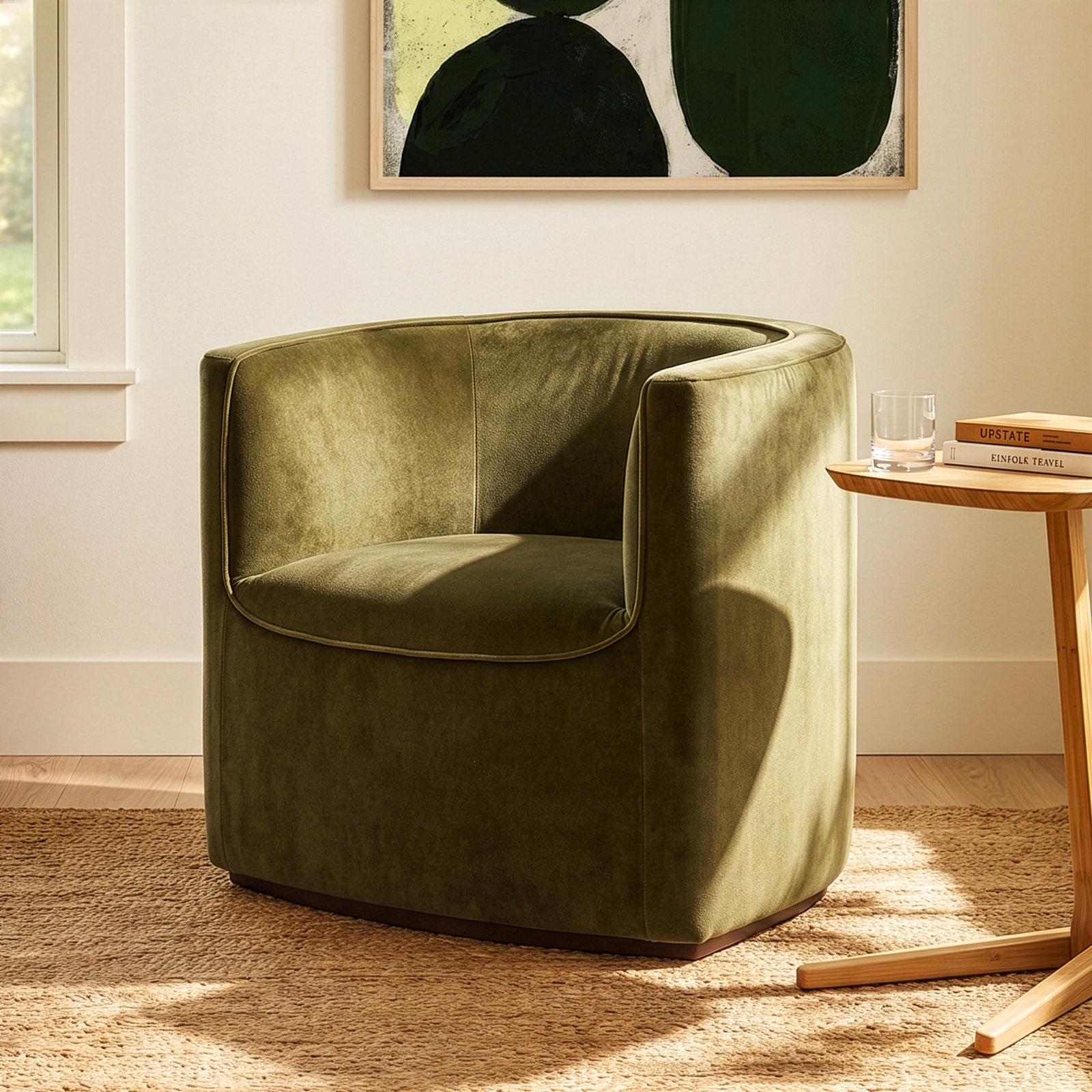 Messina Barrel Chair, Balsam Velvet