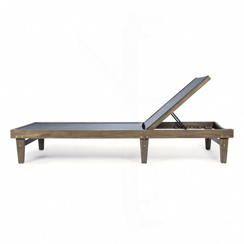 Summerland Chaise Lounge - Dark Grey Mesh, Gray, Gray