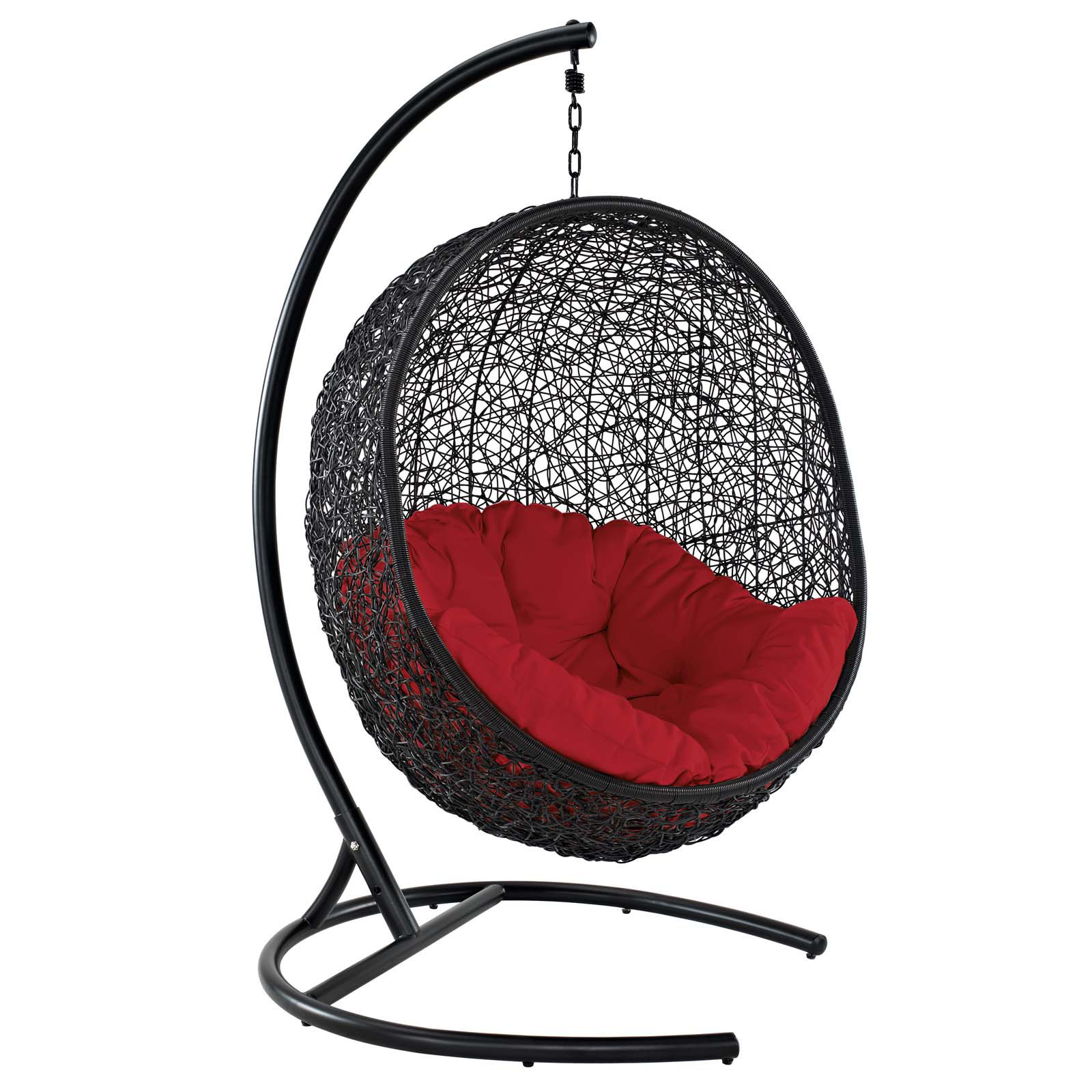 Modway Encase Swing Outdoor Patio Lounge Chair, Red