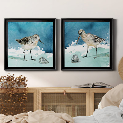 " Delray Sandpiper I " 2 Piece Art Color Photography Print