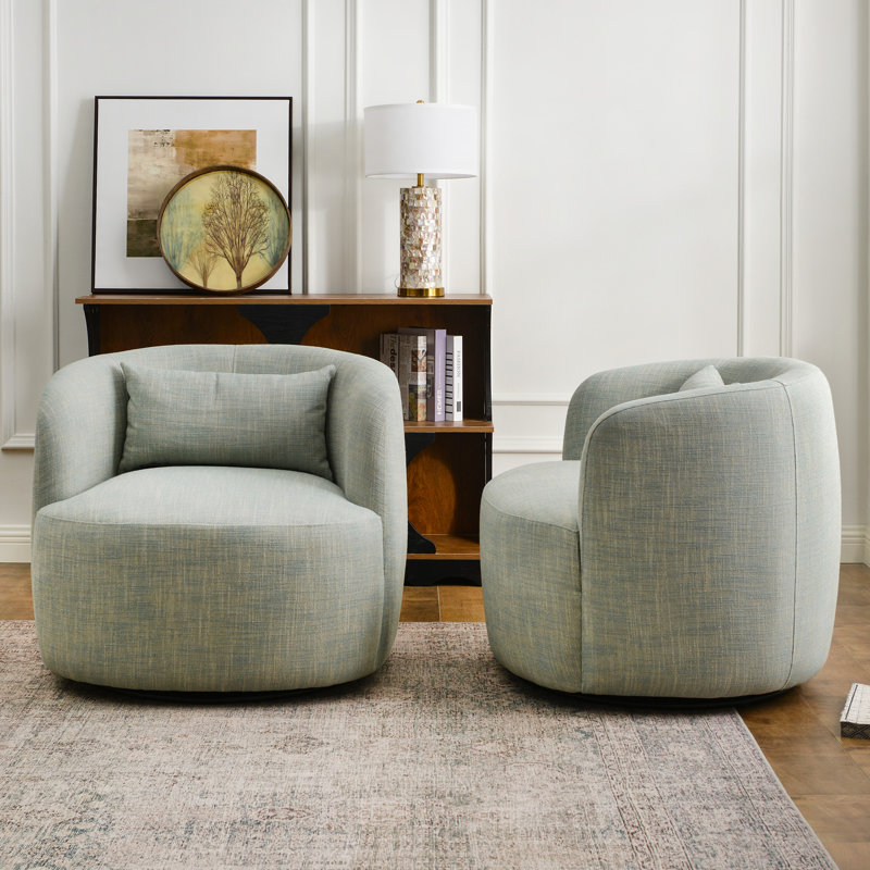 Fauteuil demi-tonneau rotatif 2 pièces, Sarcelle