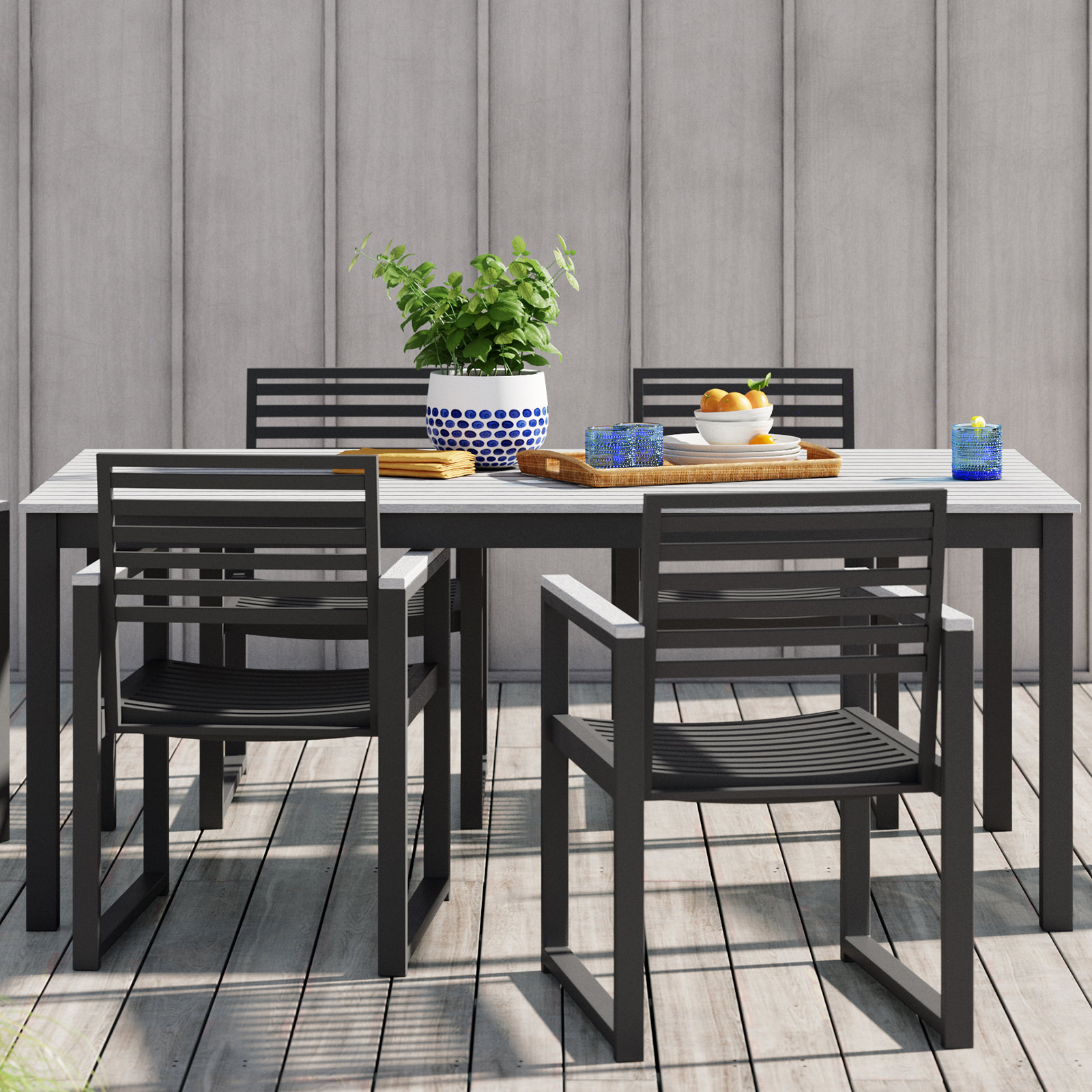 Townsend Patio Dining Table, 41" W x 72" L x 29" H, Off-White