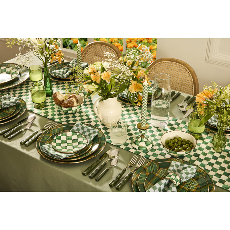 Emerald Check Appetizer Plates