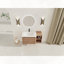 Meuble-lavabo mural avec tablettes de rangement pour lavabo en céramique et porte à fermeture en douceur-1500195337