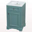 Meuble-lavabo de 20 pouces avec lavabo en céramique, porte à fermeture douce, tablette réglable et support de rangement fixé à la porte - idéal pour les petites salles de bain-1179643014