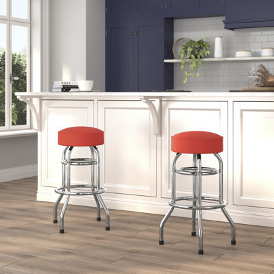 Piya Double Ring Chrome Barstool