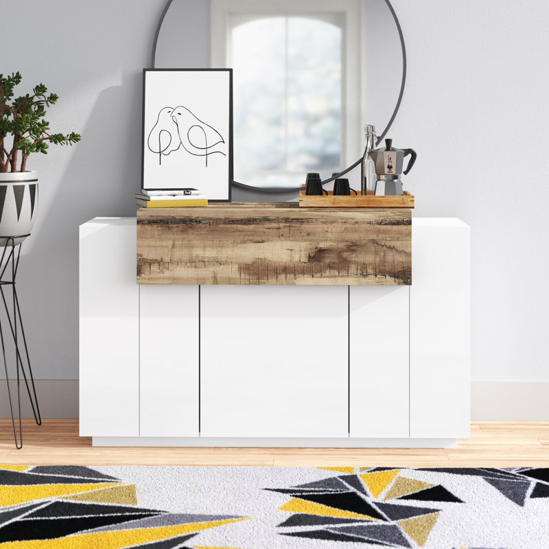 Sofren 140cm Sideboard, White/Brown