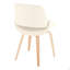Chaise d'appoint Mid-Century moderne en bois naturel et tissu crème - ensemble de 2-1976519290-1976519288
