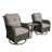 Auryanna Rattan Outdoor Furniture 2 Swivel Chairs with Waterproof Coushions and Glass Top Table Set-425536672-425536675
