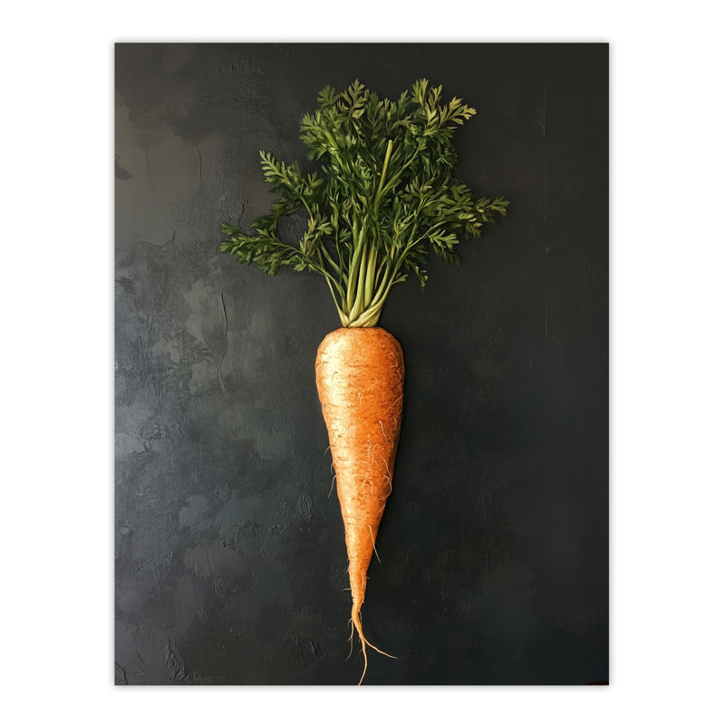 Carrot Vegetable on Slate Board Painting Wall Art Print