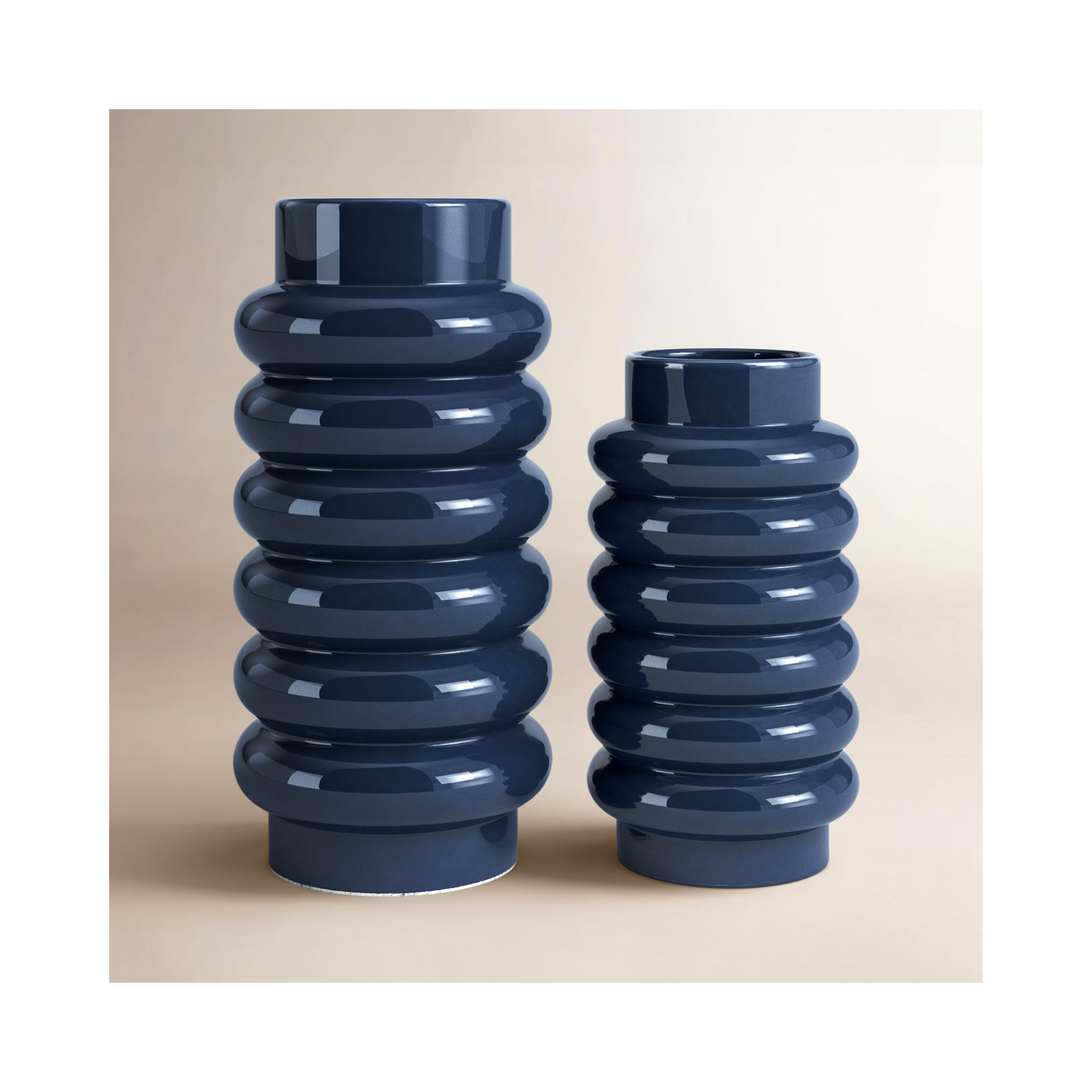 Alix 16.2'' Stoneware Table Vase, Dark Blue