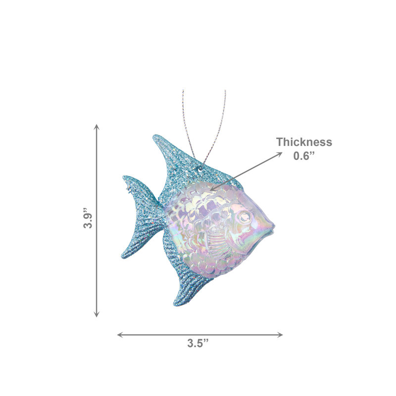 Ornement irisé - ensemble de 12 poissons