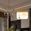Luminaire suspendu en métal à 4 branches en laiton noir mat L 29 po x l 15 po x H 37,5 po