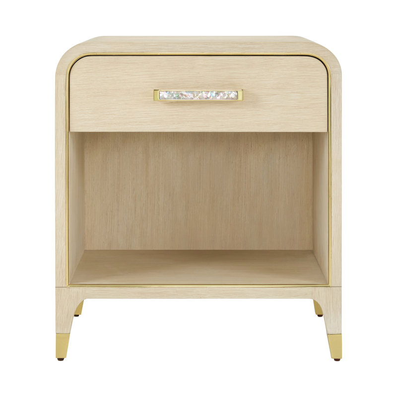 Judith Leiber Couture 1 - Drawer Nightstand, Gold/Gray/Martini
