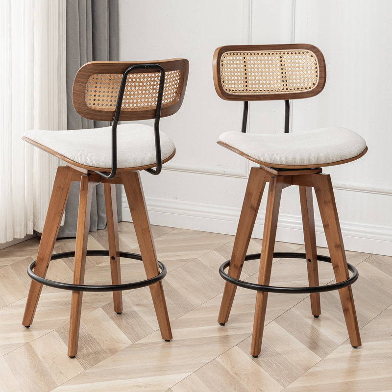 Sirine 66.8cm Swivel Bar Stool, Beige